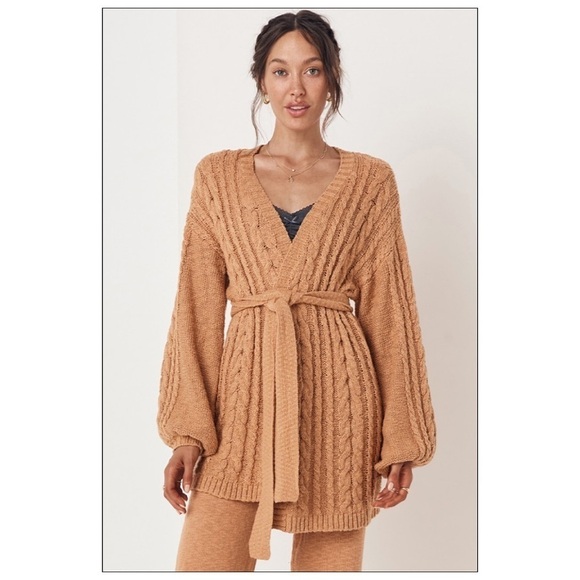 NWT Spell & The Gypsy Yellowstone Knit Cardigan In Caramel Size M/L - Picture 6 of 14